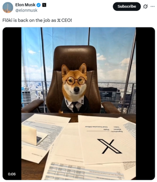 Elon Musk’s post on X about $FLOKI.