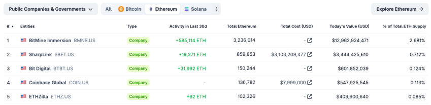 Ethereum Treasury Holdings