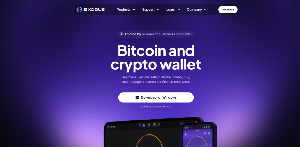 3. Exodus – Stylová a přehledná Web3 peněženka