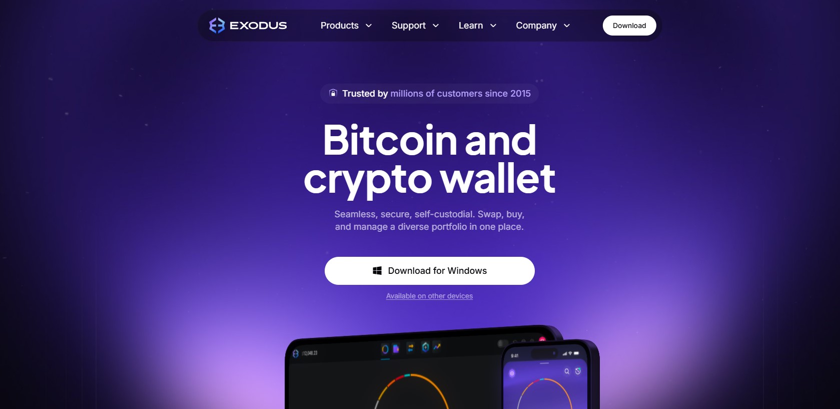 2. Exodus Wallet – Portofel Cardano intuitiv și elegant
