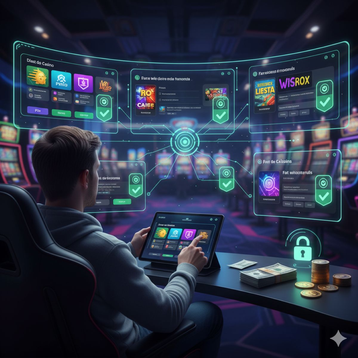 jogador escolhendo cassino