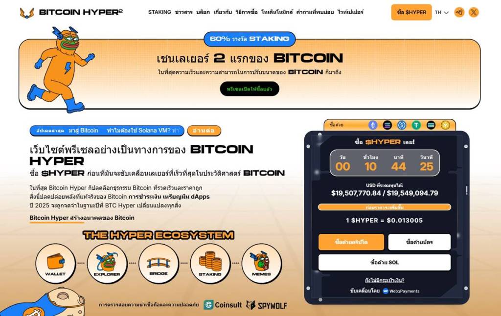 Bitcoin Hyper Presale หน้าเว็บซื้อขายโทเค็น $HYPER
