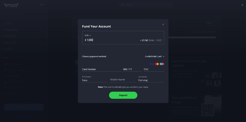 Helyezz be pénzt kényelmes fizetési móddal