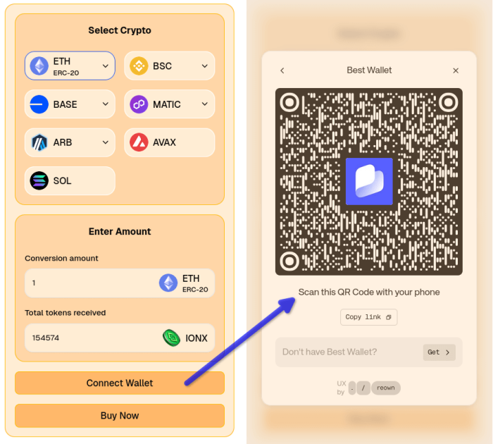 How to connect to a crypto presale.