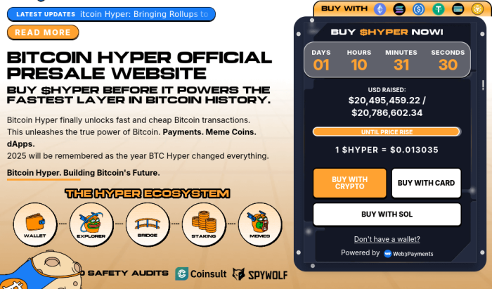 Hyper’s official presale landing page.