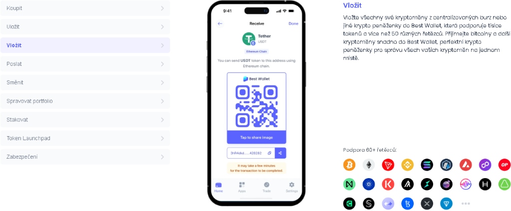 Jak vložit prostředky do Best Wallet