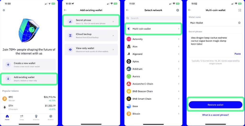Kreiranje novčanika i čuvanje rezervne fraze