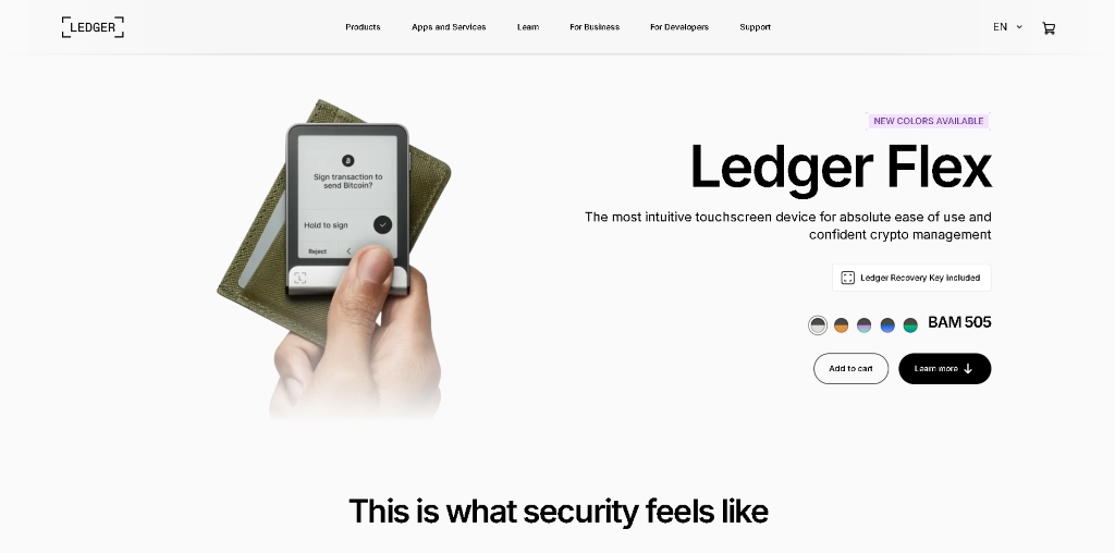 Ledger Flex naujos kartos Web3 wallet