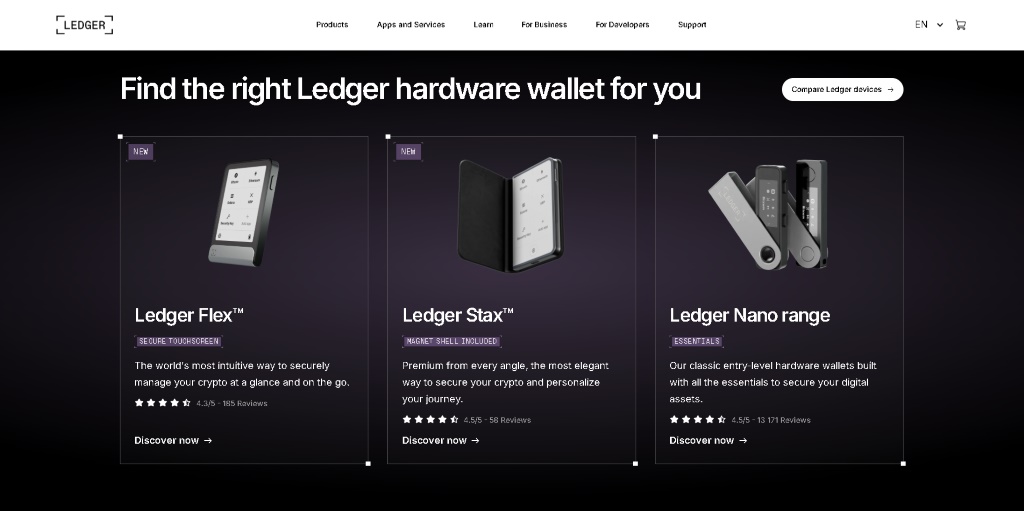 Ledger Nano X a Trezor Safe 3