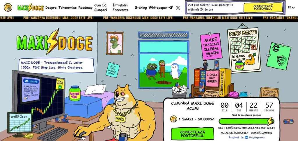 Maxi Doge (MAXI) Meme Coin-ul „musculos” care vizează piața bullish din 2025