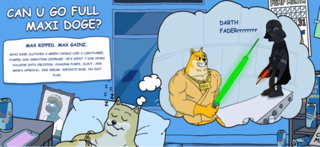Screenshot of Maxi Doge website.