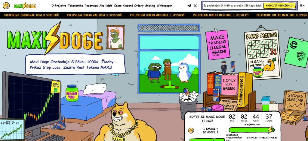 Maxi Doge rastie vďaka sile meme kultúry a sľubom o stakingu