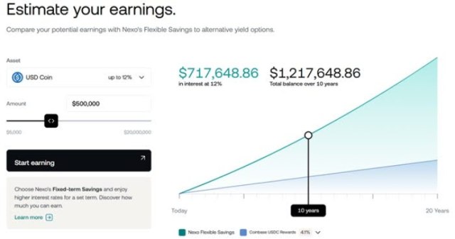 Nexo savings options