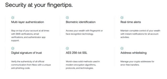 Nexo’s security measures