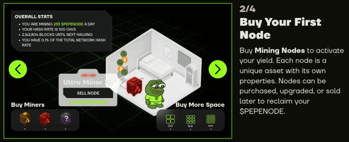 PepeNode mining game demo and mini-guide.