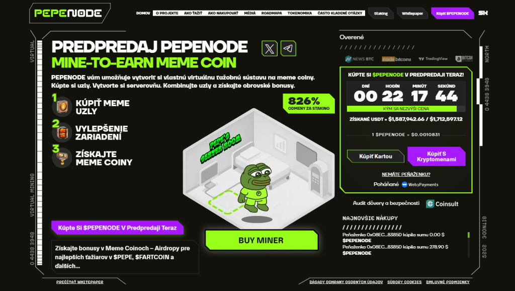 PEPENODE (PEPE) – gamifikácia uzlov a odmeňovanie aktivity