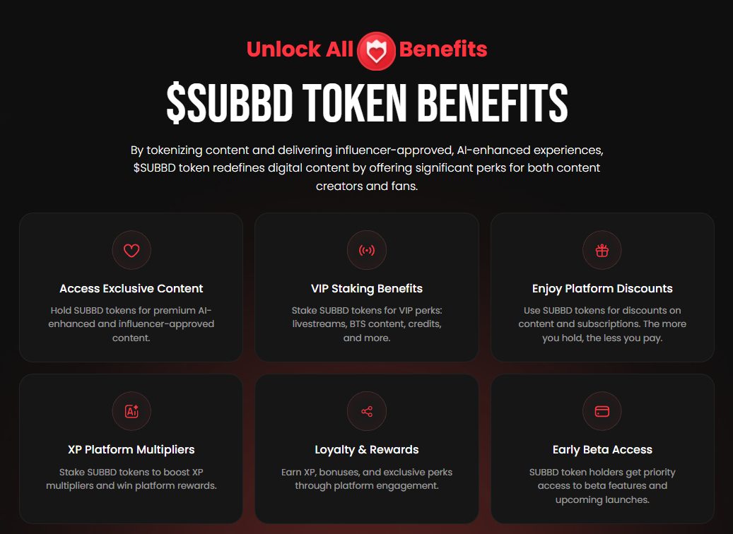 Vorteile des $SUBBD-Tokens.