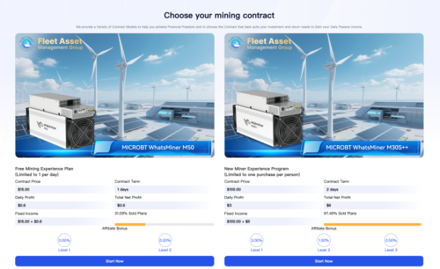 FLAMGP's cloud crypto mining plans.