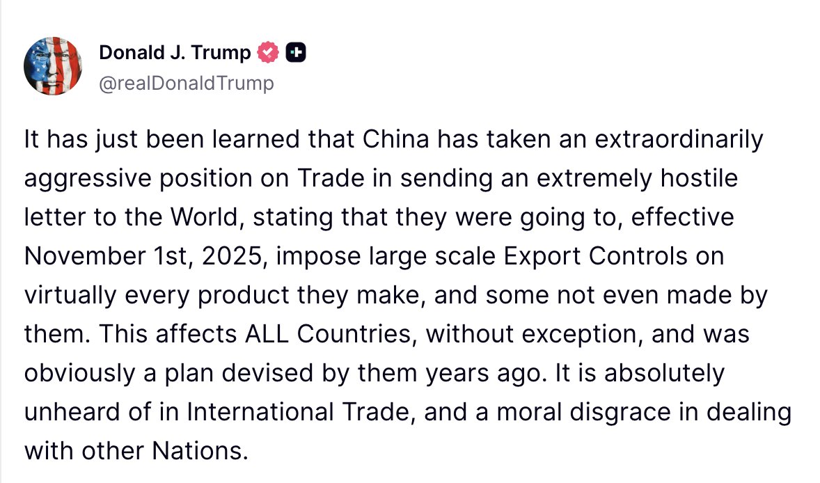 Bitcoin Price Touches 1K As Trump’s 100% Tariff On China Shakes Market