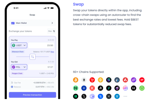 Best Wallet multi-chain example. 