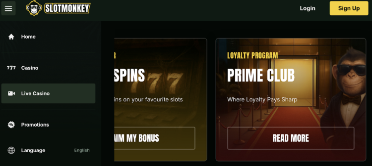 Prima Club loyaliteitsprogramma SlotMonkey