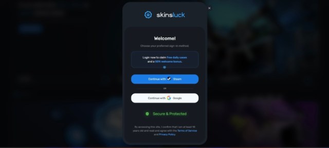 SkinsLuck beoordeling - aanmelden 