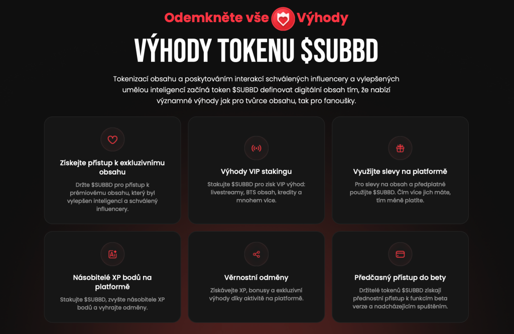 Benefity tokenu SUBBD - jak koupit subbd