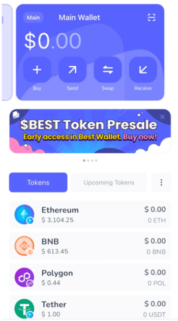 Krypto peněženka Best Wallet - jak koupit best wallet token