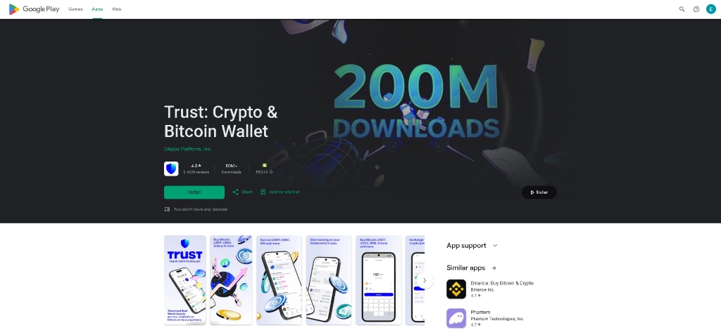 Töltsd le a Trust Wallet alkalmazást