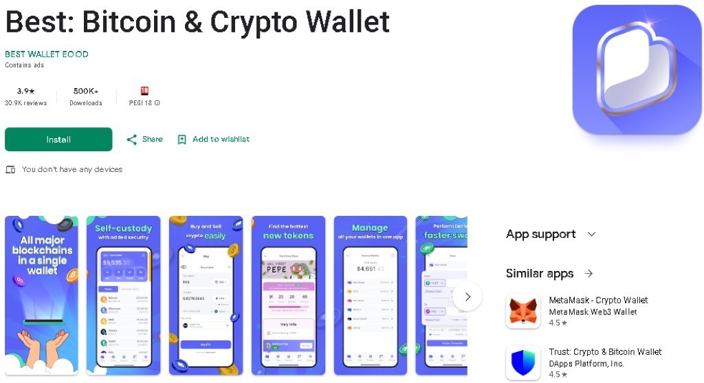Töltsd le és telepítsd a Best Wallet alkalmazást
