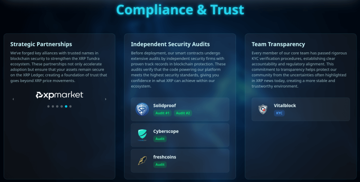 XRP Tundra audits, partnerships, and team KYC.