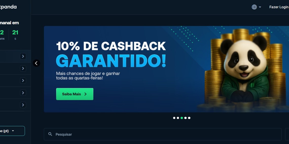 Tela inicial do Betpanda para apostar em MMA