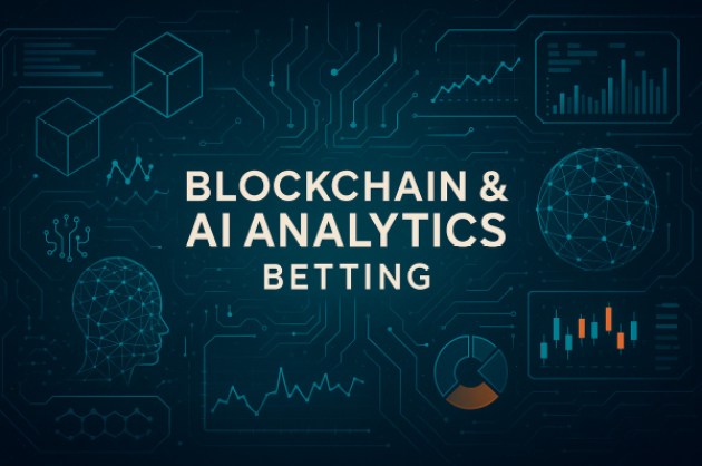 ブロックチェーンやAI分析を示す未来的画像