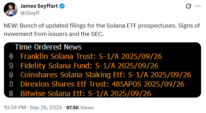 Deepseek-SOL-Vorhersage-Boosts-Snorter-Token Bloomberg Analyst kündigte Sol ETF -Einreichungen auf X an.