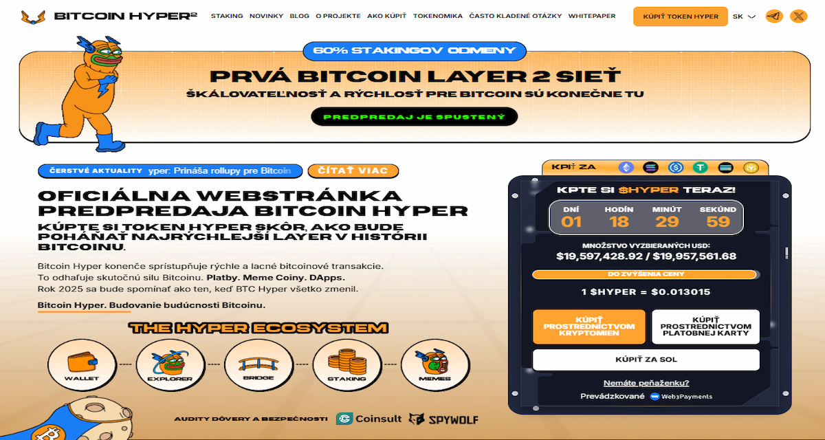 Bitcoin Hyper (HYPER) — BTC-L2 so SVM, poplatkový a governance token