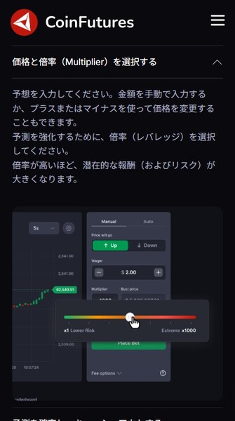 コインフューチャーズ レバレッジ