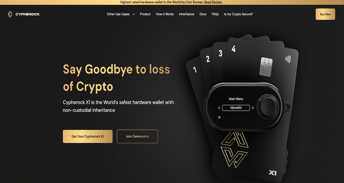 Cypherock - fizikailag elkülönített kulcsmentés extra védelemhez dogecoin pénztárca használatakor