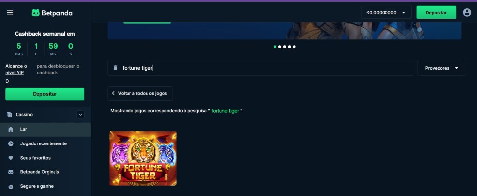 Jogo do Tigrinho no catálogo do Betpanda