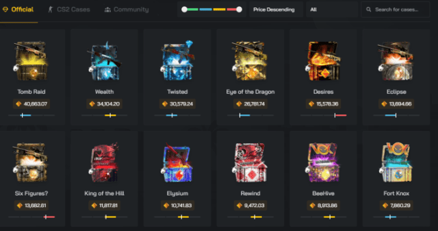Mystery CS2 skins boxes on Clash GG.