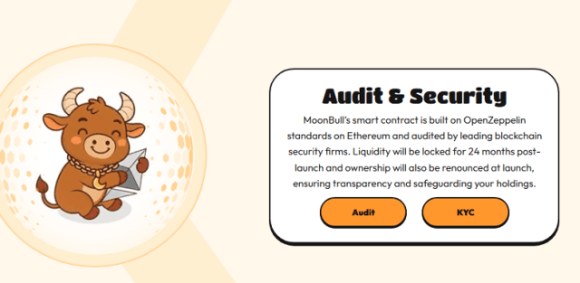 The MOONBULL presale has been audited by leading blockchain security firms.