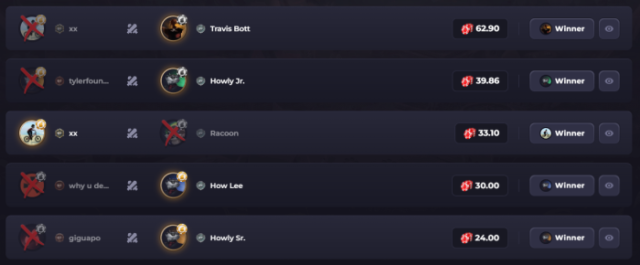 Open coinflip games on Howl.