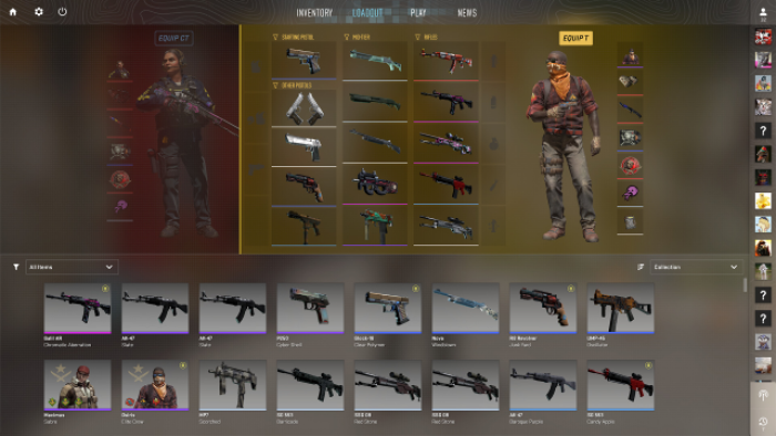 CS2 and CSGO in-game skins.