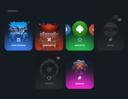 تشكيلة ألعاب المراهنة على السكنات من SkinsLuck