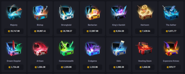 Featured CS2 skin cases on CSGOEmpire.