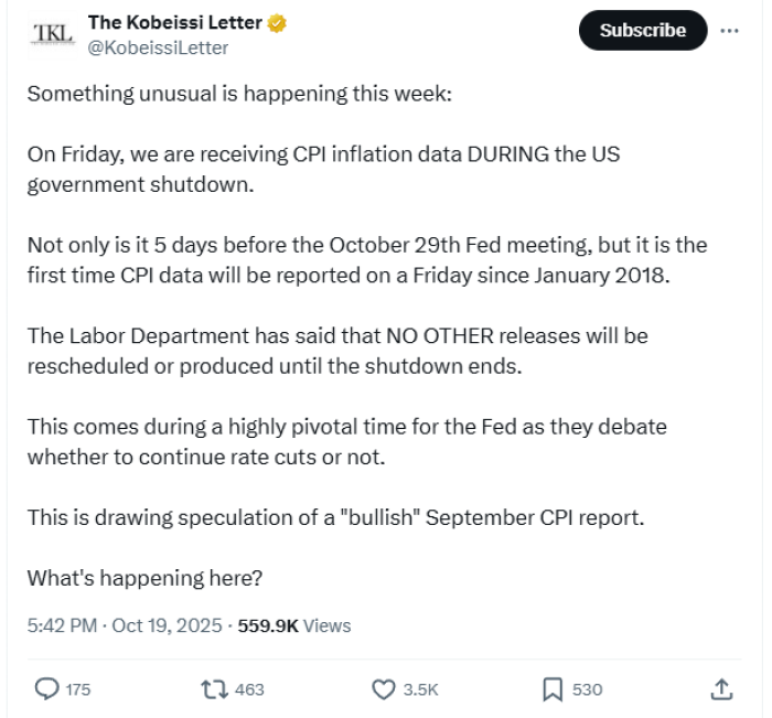Best Crypto to Buy as Shutdown Adds Twist to September CPI Release, Fed Weighs Next Rate Cut
