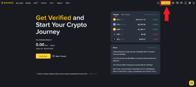 make a deposit binance