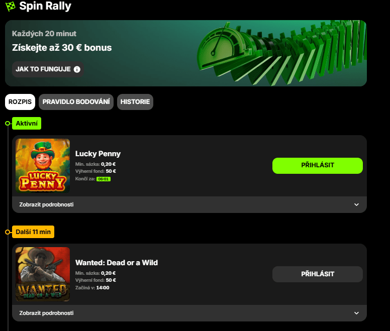 Spin Rally akce