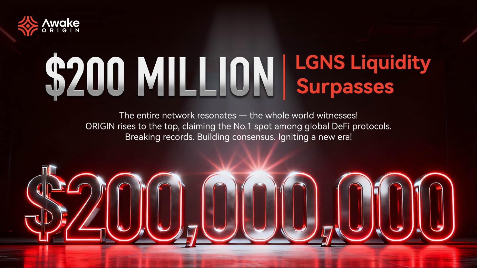 ORIGIN Protocol's LGNS Achieves Historic Milestone: Liquidity Tops $194 Million, Reclaiming Title as Global Leader in DeFi