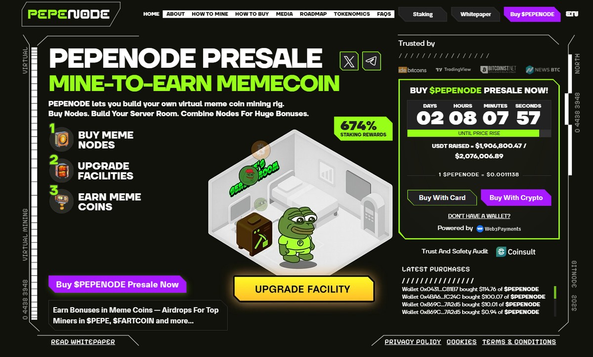 Pepenode mine-to-earn en prévente