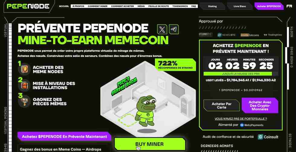 Prévente Pepenode pour accéder à du minage virtuel